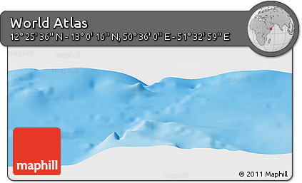 Physical Panoramic Map of the Area around 12° 42' 56" N, 51° 4' 30" E