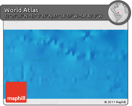 Shaded Relief 3D Map of the Area around 12° 42' 56" N, 55° 10' 29" W