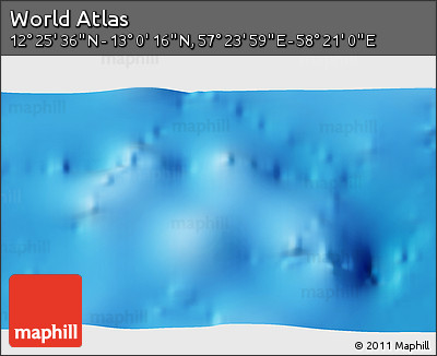 Physical 3D Map of the Area around 12° 42' 56" N, 57° 52' 30" E