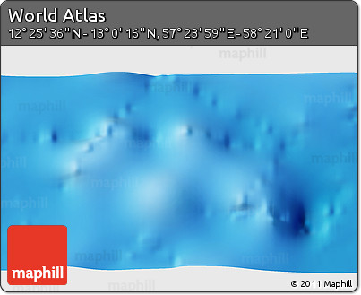 Physical 3D Map of the Area around 12° 42' 56" N, 57° 52' 30" E