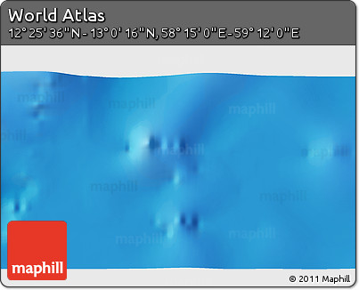 Physical 3D Map of the Area around 12° 42' 56" N, 58° 43' 30" E