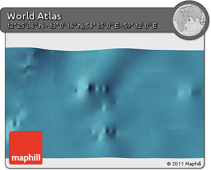 Satellite 3D Map of the Area around 12° 42' 56" N, 58° 43' 30" E