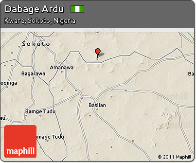 Shaded Relief 3D Map of Dabage Ardu