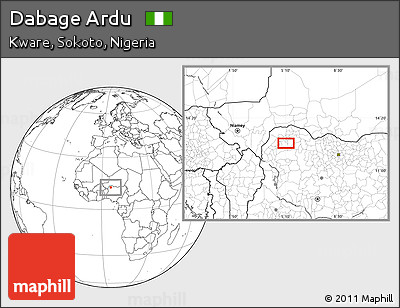 Blank Location Map of Dabage Ardu