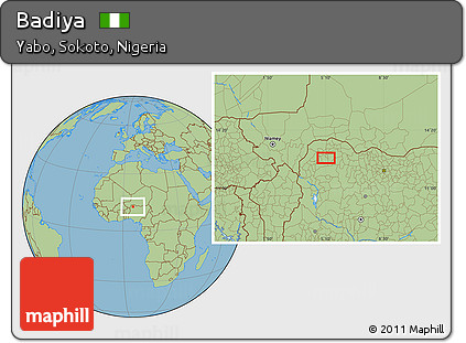 Savanna Style Location Map of Badiya