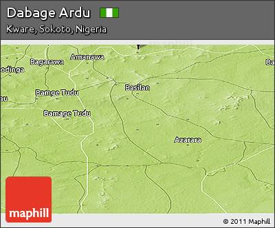 Physical Panoramic Map of Dabage Ardu