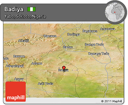 Satellite Panoramic Map of Badiya