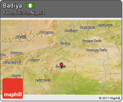 Satellite Panoramic Map of Badiya