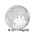 Outline Map of the Area around 12° 42' 56" N, 60° 25' 29" E, rectangular outline