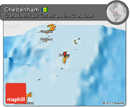 Political 3D Map of Cheltenham