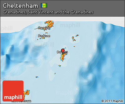 Political 3D Map of Cheltenham