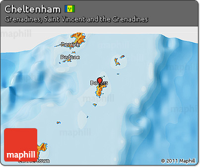 Political 3D Map of Cheltenham