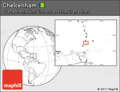 Blank Location Map of Cheltenham