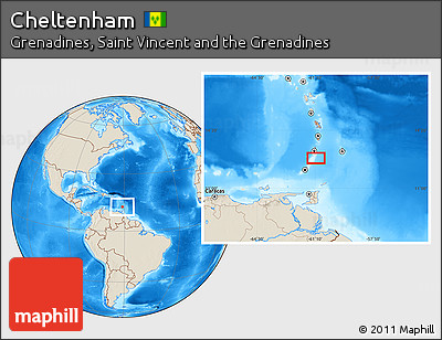 Shaded Relief Location Map of Cheltenham