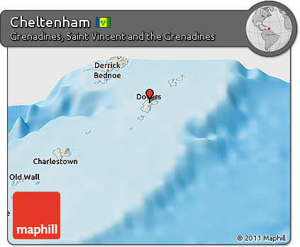 Shaded Relief Panoramic Map of Cheltenham