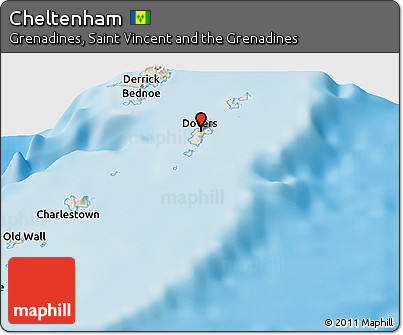 Shaded Relief Panoramic Map of Cheltenham