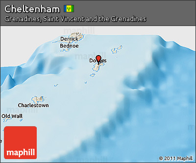 Shaded Relief Panoramic Map of Cheltenham