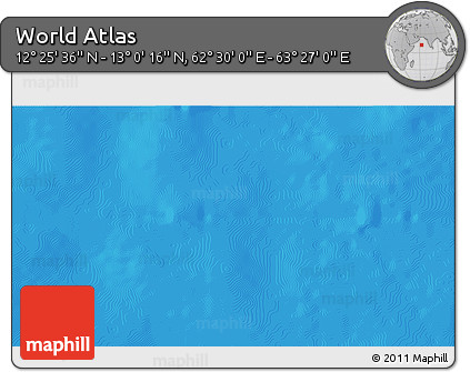 Physical 3D Map of the Area around 12° 42' 56" N, 62° 58' 30" E