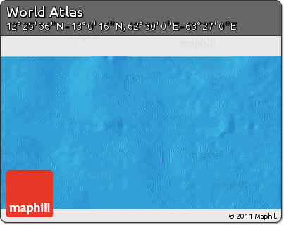 Physical 3D Map of the Area around 12° 42' 56" N, 62° 58' 30" E