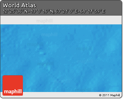 Physical 3D Map of the Area around 12° 42' 56" N, 63° 49' 30" E