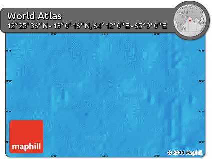 Physical Map of the Area around 12° 42' 56" N, 64° 40' 30" E