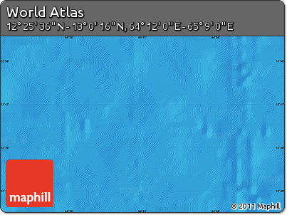 Physical Map of the Area around 12° 42' 56" N, 64° 40' 30" E