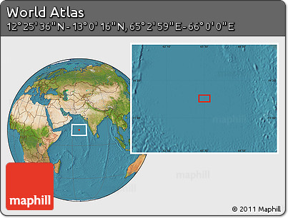 Satellite Location Map of the Area around 12° 42' 56" N, 65° 31' 30" E