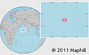 Gray Location Map of the area around 12° 42' 56" N, 66° 22' 30" E