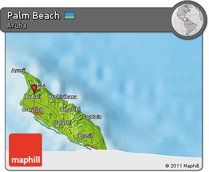 Physical 3D Map of Palm Beach