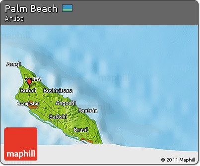 Physical 3D Map of Palm Beach