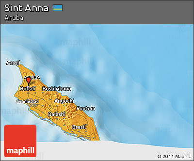Political 3D Map of Sint Anna