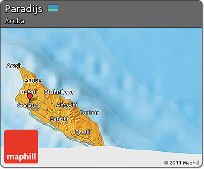Political 3D Map of Paradijs