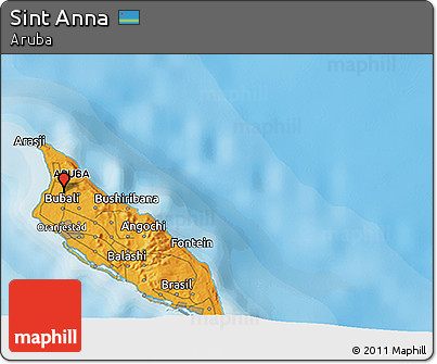 Political 3D Map of Sint Anna