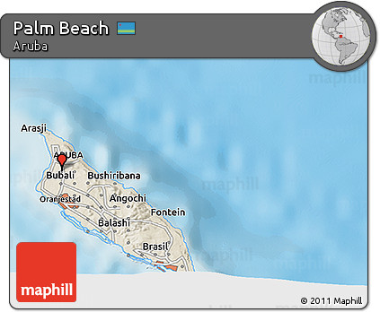 Shaded Relief 3D Map of Palm Beach
