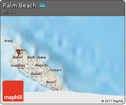 Shaded Relief 3D Map of Palm Beach