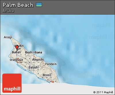 Shaded Relief 3D Map of Palm Beach