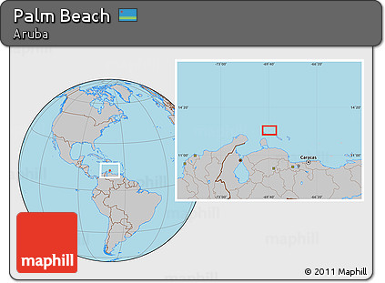 Gray Location Map of Palm Beach