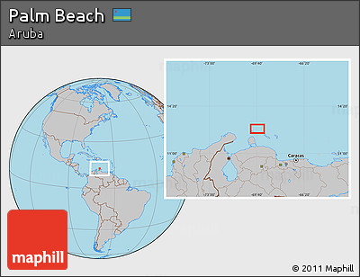 Gray Location Map of Palm Beach