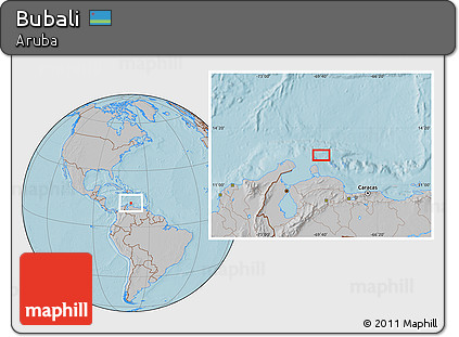 Gray Location Map of Bubali, hill shading