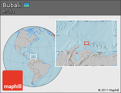 Gray Location Map of Bubali, hill shading