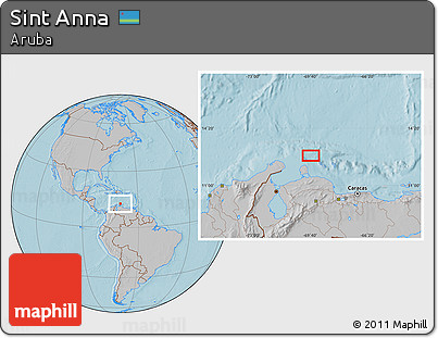 Gray Location Map of Sint Anna, hill shading
