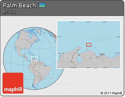 Gray Location Map of Palm Beach