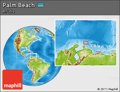 Physical Location Map of Palm Beach