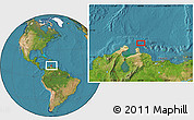 Satellite Location Map of Oranjestad