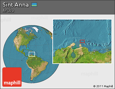 Satellite Location Map of Sint Anna