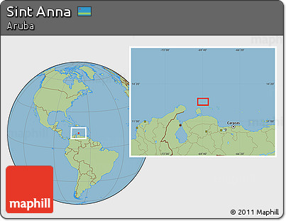 Savanna Style Location Map of Sint Anna