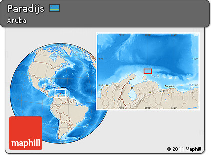 Shaded Relief Location Map of Paradijs