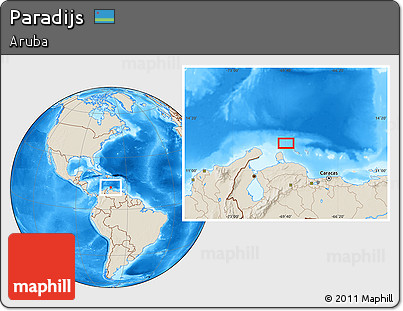 Shaded Relief Location Map of Paradijs