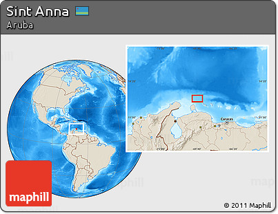 Shaded Relief Location Map of Sint Anna