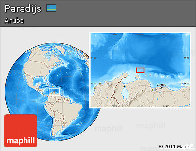 Shaded Relief Location Map of Paradijs